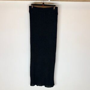 Meesh Black Crochet Knit Maxi Skirt with short liner - size Medium?